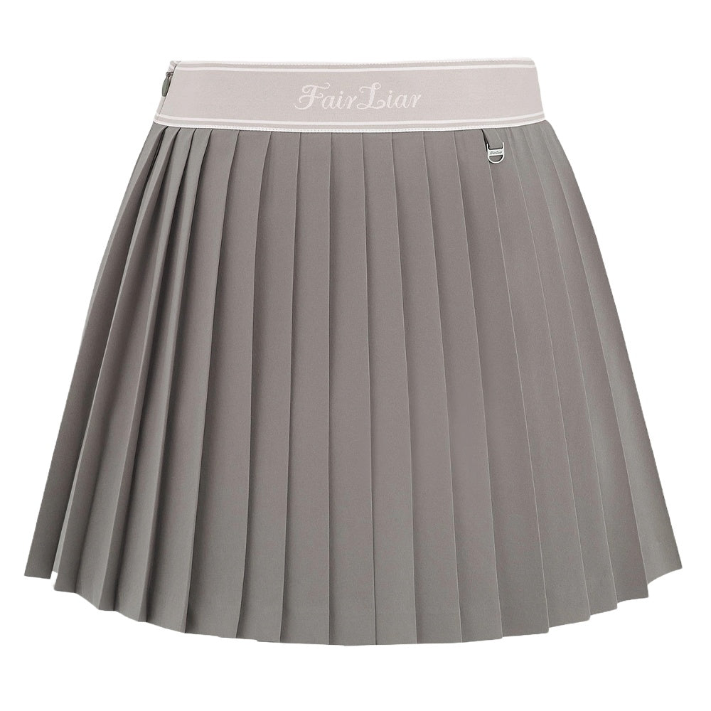 Fairliar Logo Jacqard Band Pleated Golf Skirt 2024 Women