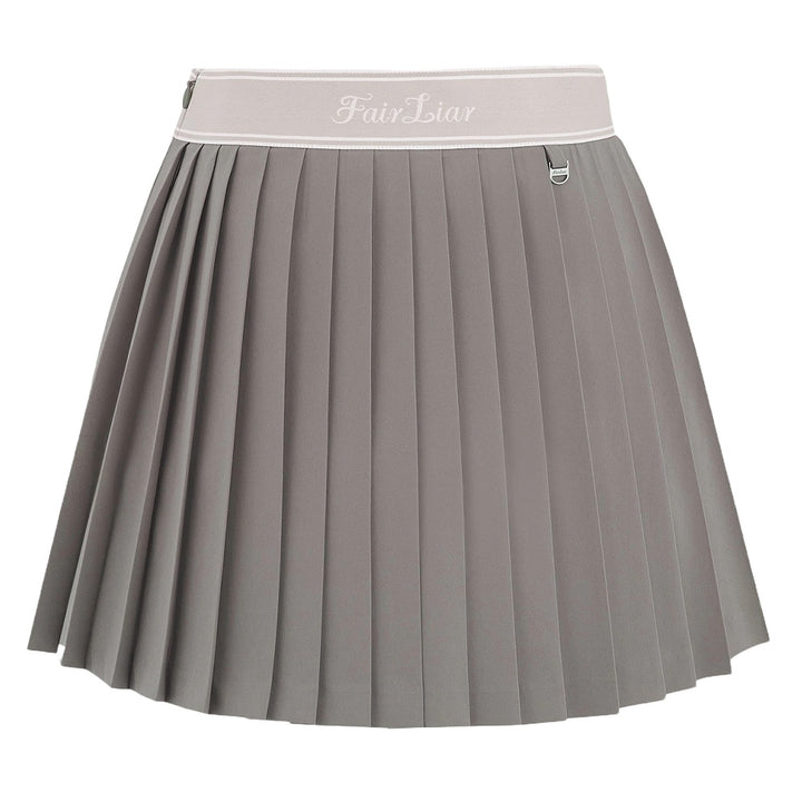 Callaway Logo Jacqard Band Pleated Golf Skirt Cocoa - 24 Women
