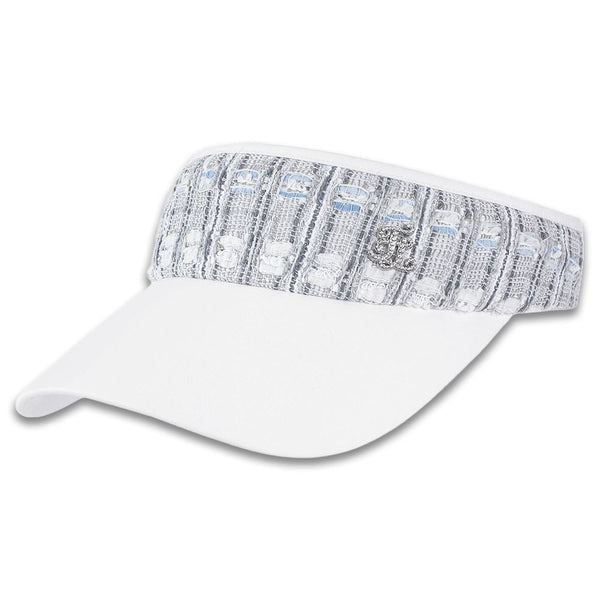 Fairliar Tweed Golf Visor White - 24 Women