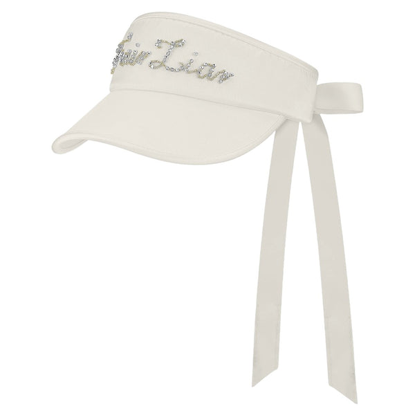 Fairliar Satin Beads Golf Visor Beige - 24 Women
