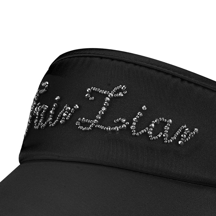 Fairliar Satin Beads Golf Visor Black - 24 Women