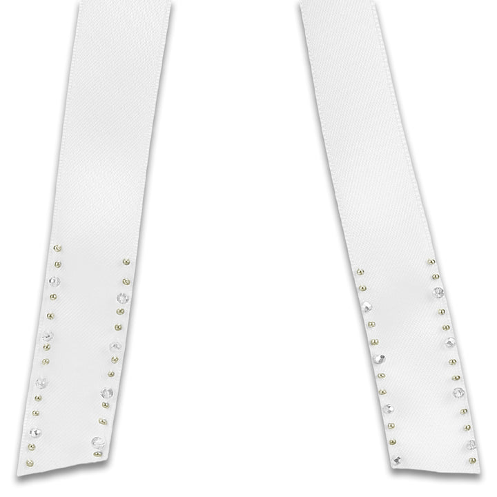 Fairliar Satin Beads Golf Visor White - 24 Women