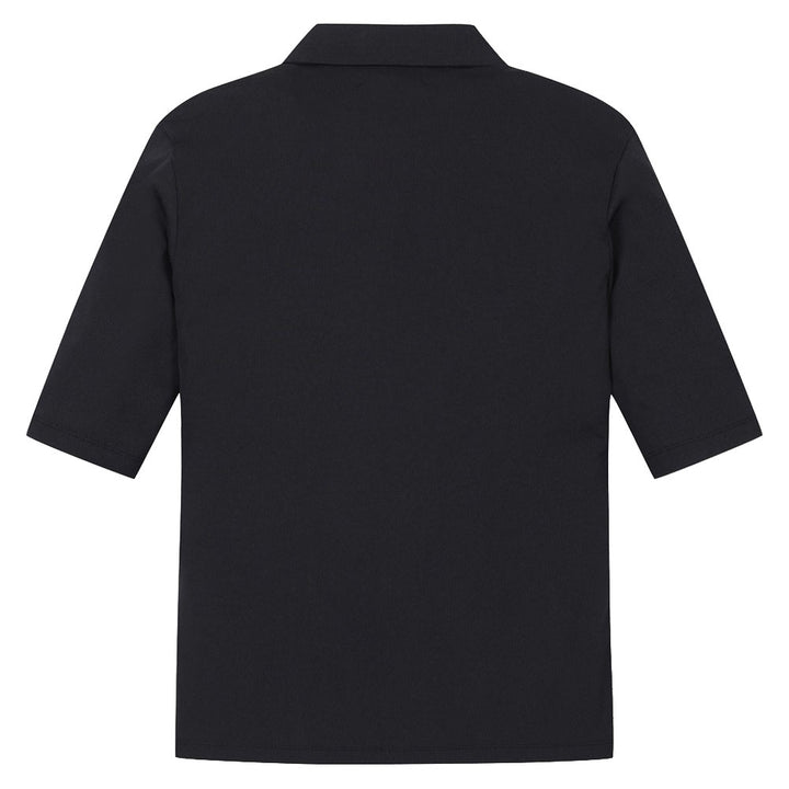 WAAC Athletic Ribbed Slim Golf Polo Black - SS24 Women