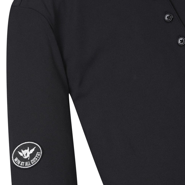 WAAC Athletic Ribbed Slim Golf Polo Black - SS24 Women