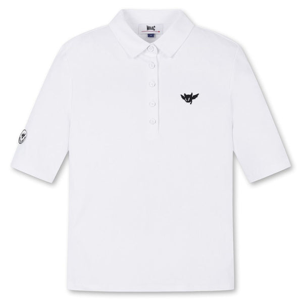 WAAC Athletic Ribbed Slim Golf Polo White - SS24 Women