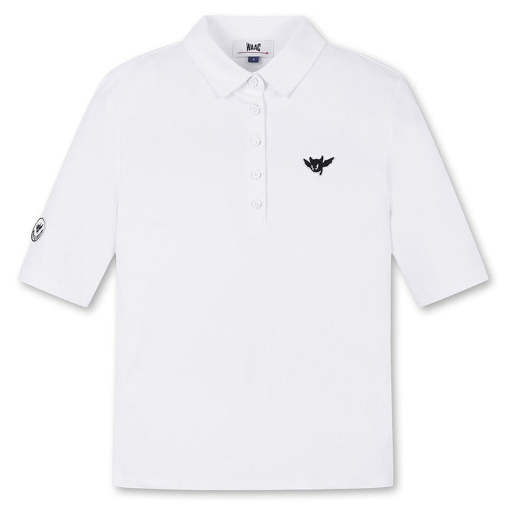 WAAC Athletic Ribbed Slim Golf Polo White - SS24 Women