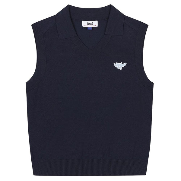 WAAC Athletic Deep V-Neck Knit Golf Vest Dark Navy - 24 Women