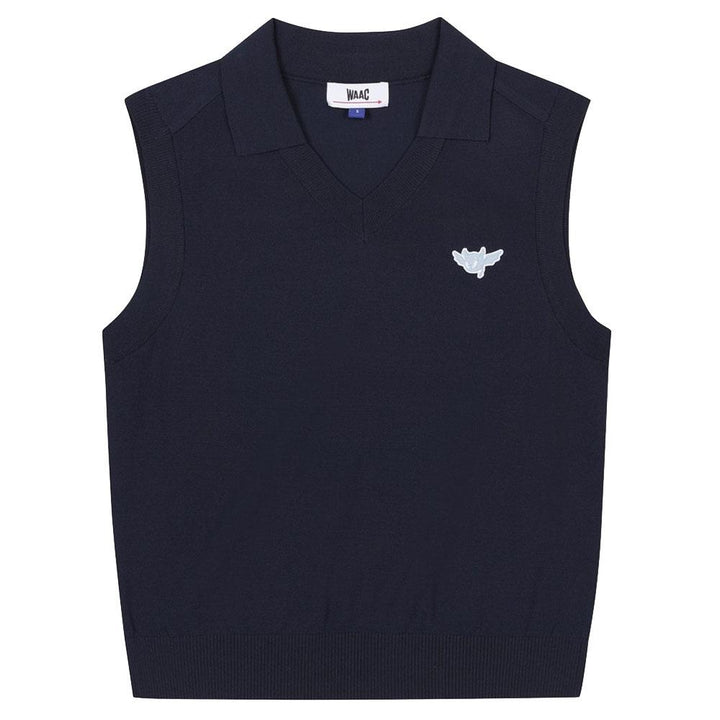 WAAC Athletic Deep V-Neck Knit Golf Vest Dark Navy - 24 Women