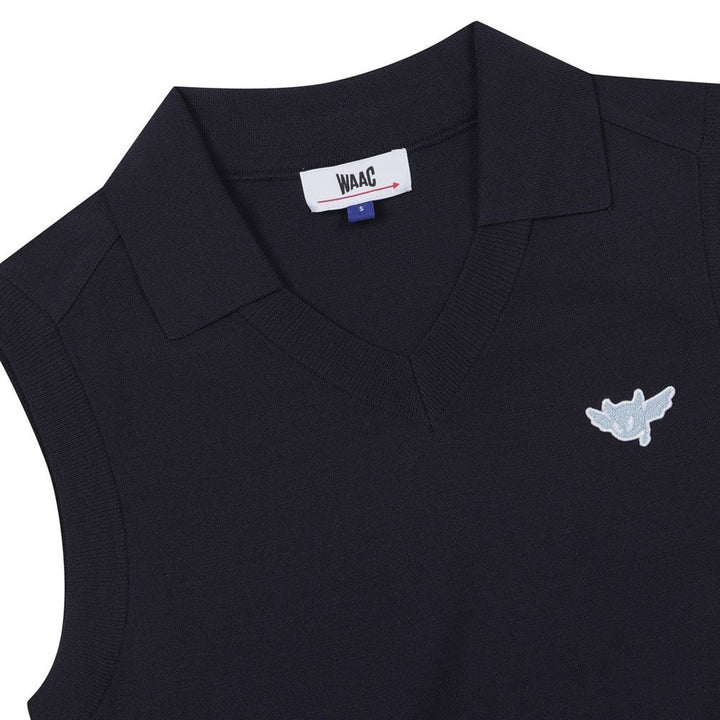 WAAC Athletic Deep V-Neck Knit Golf Vest Dark Navy - 24 Women