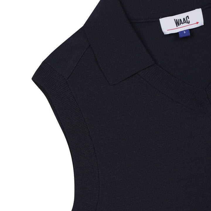 WAAC Athletic Deep V-Neck Knit Golf Vest Dark Navy - 24 Women