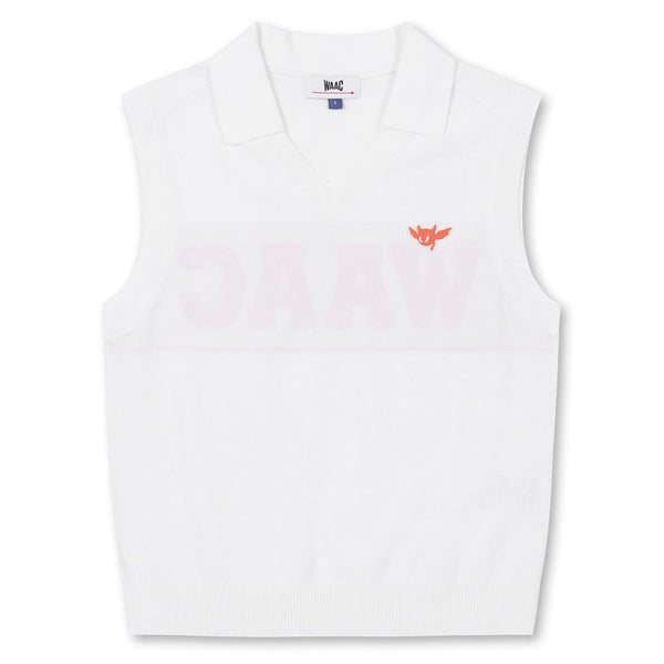 WAAC Athletic Deep V-Neck Knit Golf Vest White - 24 Women