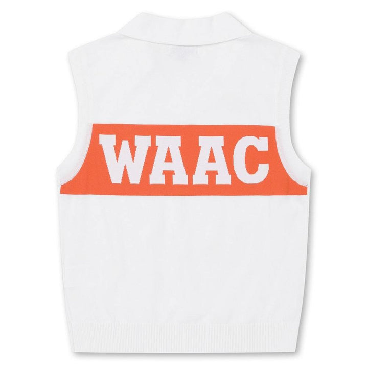 WAAC Athletic Deep V-Neck Knit Golf Vest White - 24 Women