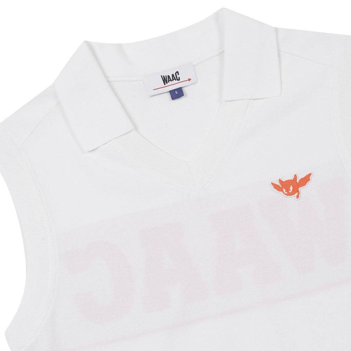WAAC Athletic Deep V-Neck Knit Golf Vest White - 24 Women