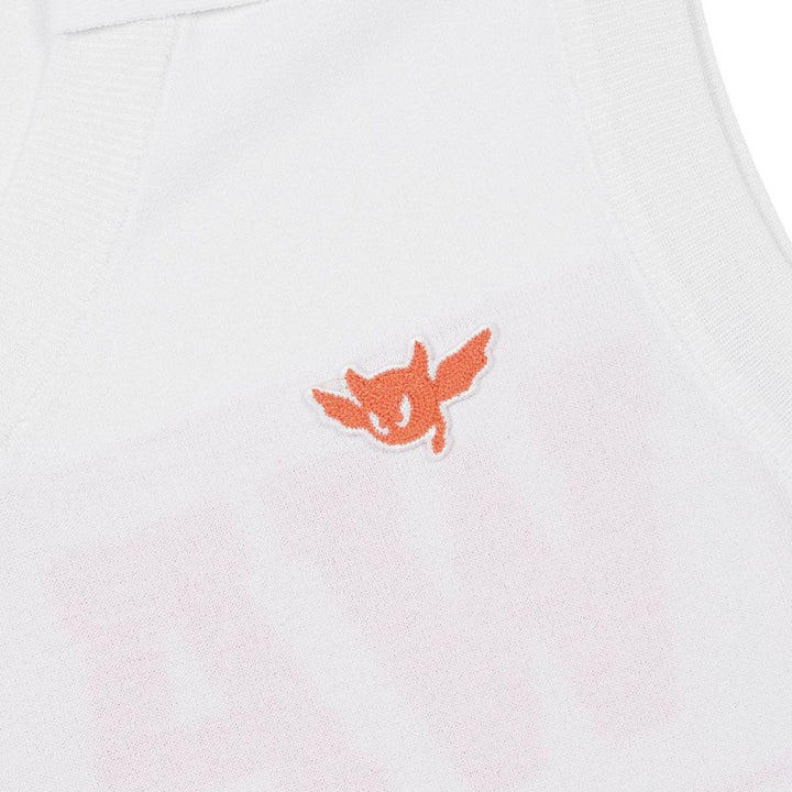 WAAC Athletic Deep V-Neck Knit Golf Vest White - 24 Women