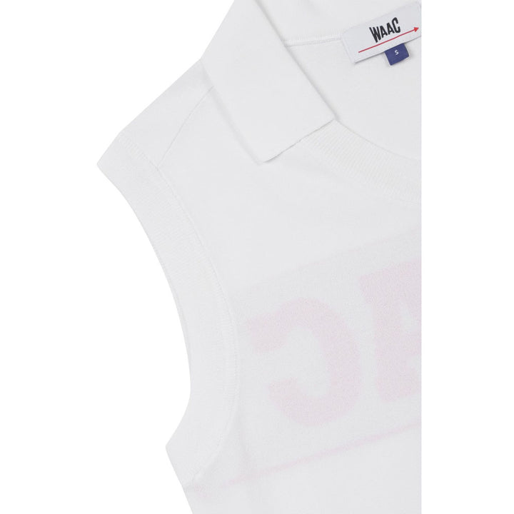 WAAC Athletic Deep V-Neck Knit Golf Vest White - 24 Women