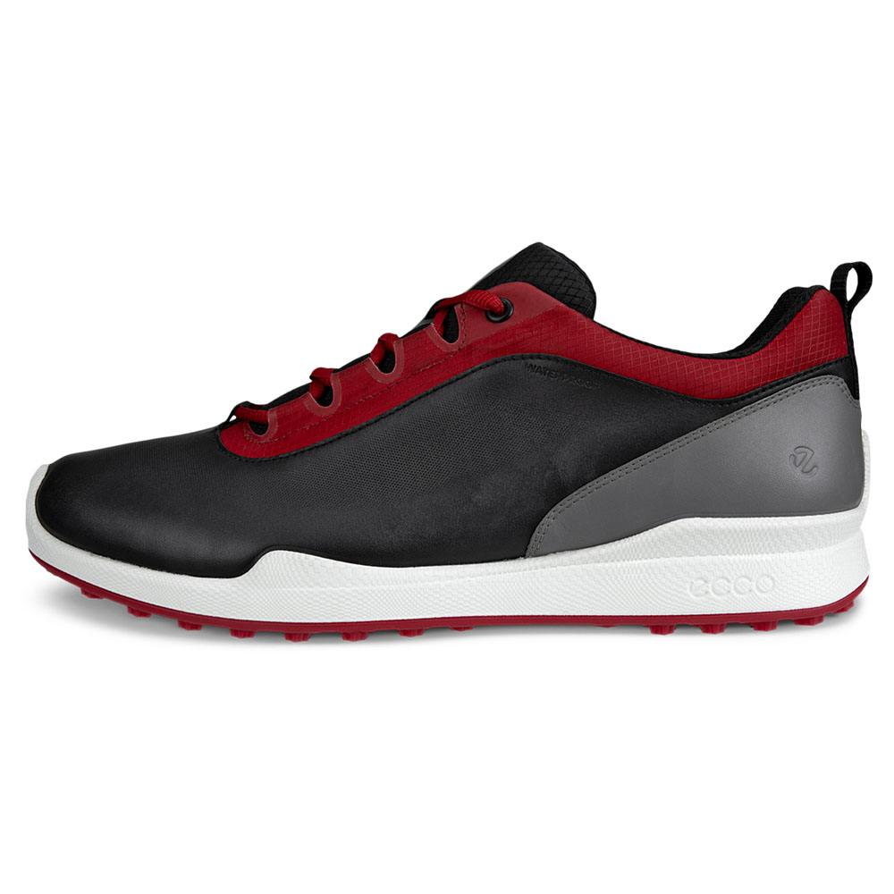 ECCO BIOM Hybrid 1 BNY Spikeless Golf Shoes Black/Chili Red - FW24 Men
