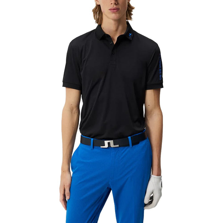 J.Lindeberg Tour Tech Reg Fit Golf Polo Black - SS24