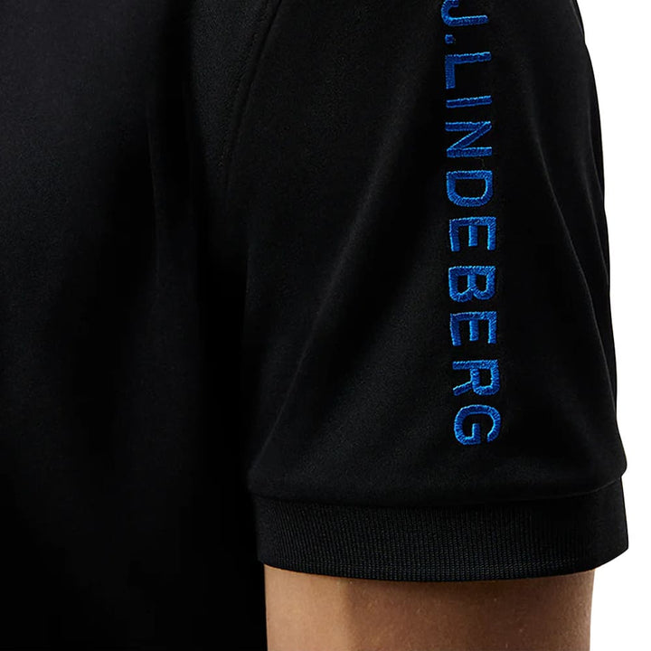 J.Lindeberg Tour Tech Reg Fit Golf Polo Black - SS24