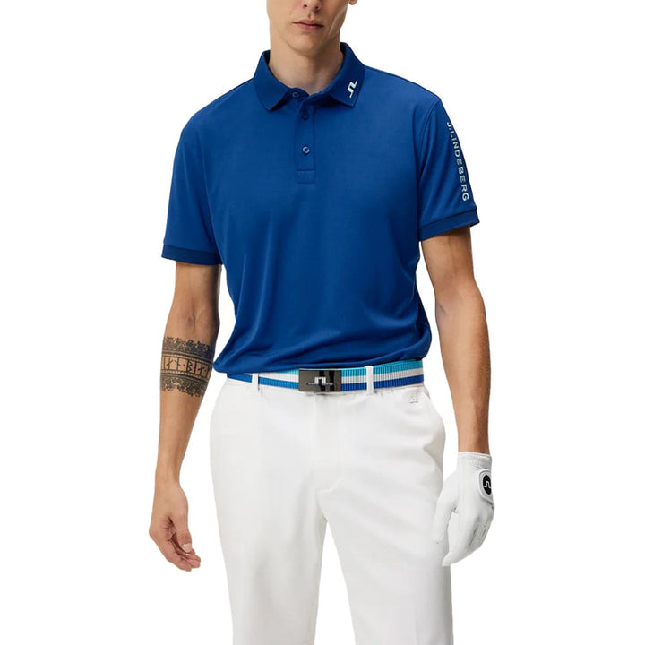 J.Lindeberg Tour Tech Reg Fit Golf Polo Estate Blue - SS24