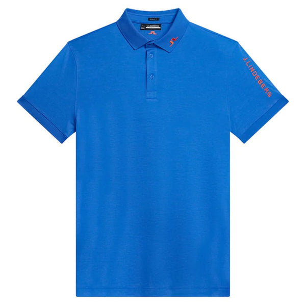 J.Lindeberg Tour Tech Reg Fit Golf Polo Nautical Blue Melange- SS24