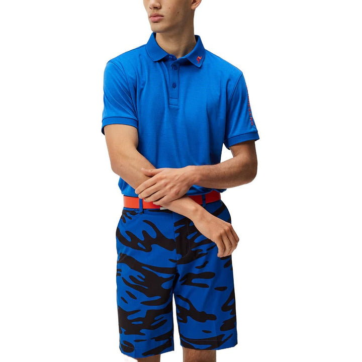 J.Lindeberg Tour Tech Reg Fit Golf Polo Nautical Blue Melange- SS24