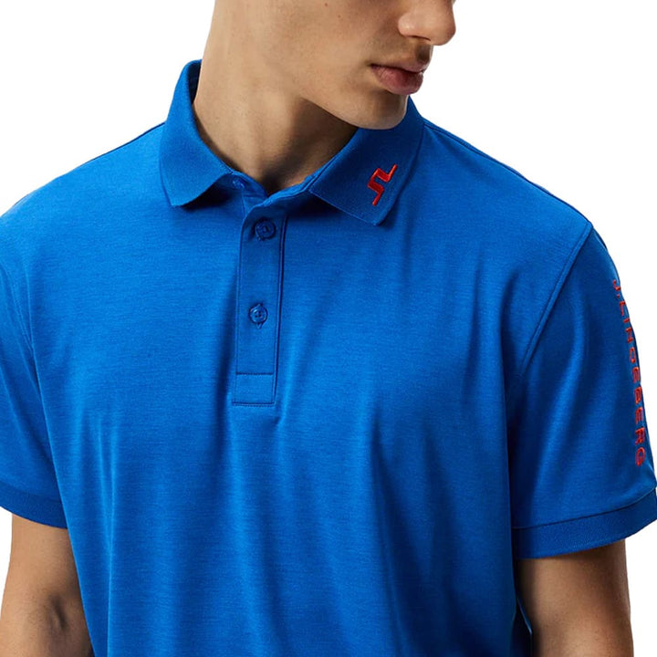 J.Lindeberg Tour Tech Reg Fit Golf Polo Nautical Blue Melange- SS24