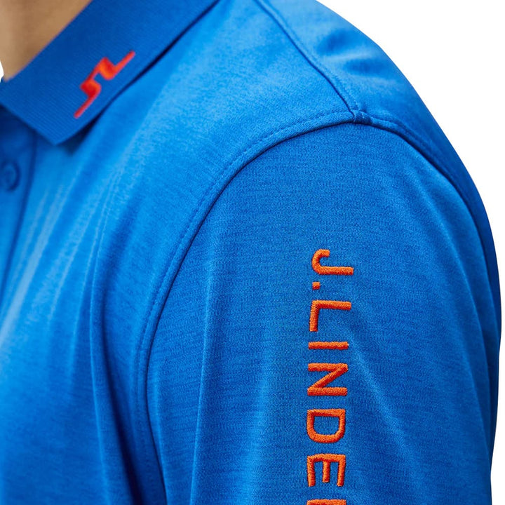 J.Lindeberg Tour Tech Reg Fit Golf Polo Nautical Blue Melange- SS24