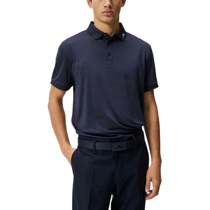 J.Lindeberg Tour Tech Reg Fit Golf Polo Navy Melange- SS24