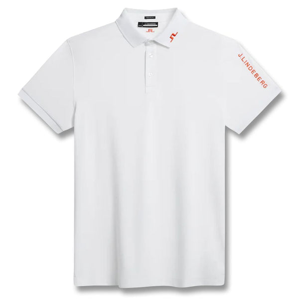 J.Lindeberg Tour Tech Reg Fit Golf Polo White - SS24