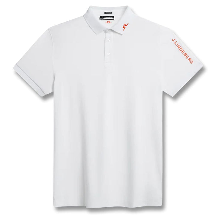 J.Lindeberg Tour Tech Reg Fit Golf Polo White - SS24