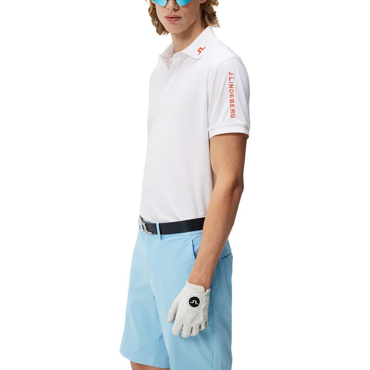 J.Lindeberg Tour Tech Reg Fit Golf Polo White - SS24