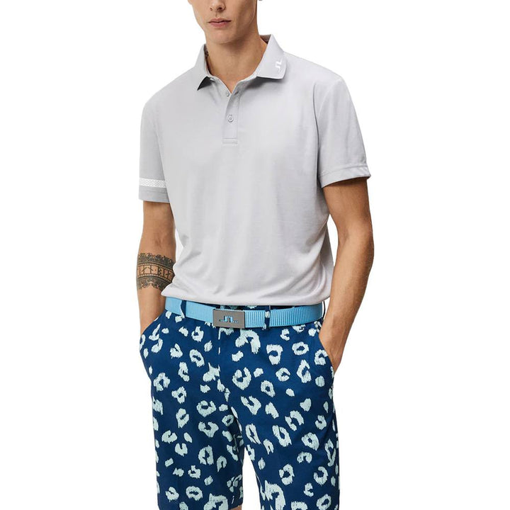 J.Lindeberg Heath Regular Fit Golf Polo Light Gray Melange - SS24