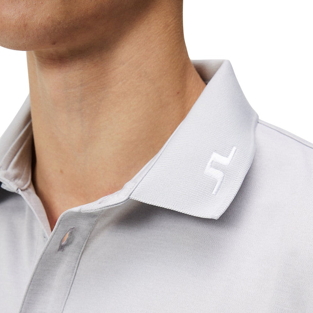 J.LINDEBERG グレー ゴルフシャツ L J.Lindeberg Heath Regular Fit Golf Polo Light Gray Melange - SS24