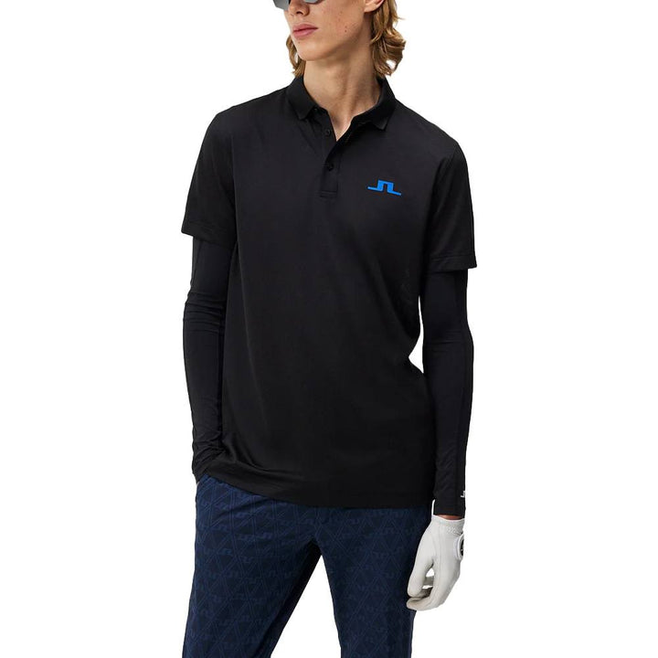 J.Lindeberg Bridge Regular Fit Golf Polo Black - SS24