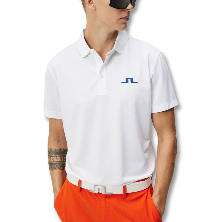 J.Lindeberg Bridge Regular Fit Golf Polo White - SS24