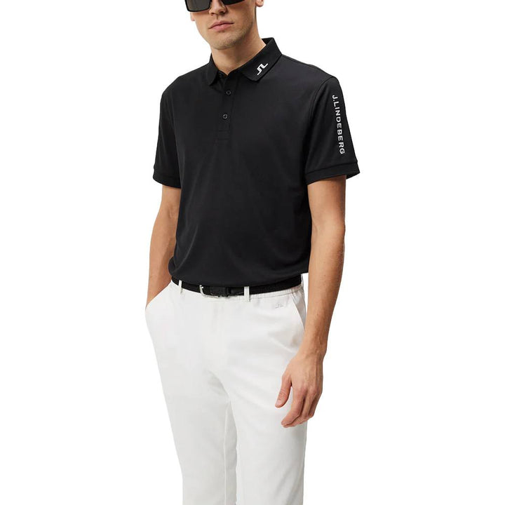 J.Lindeberg Tour Tech Slim Fit Golf Polo Black - 24