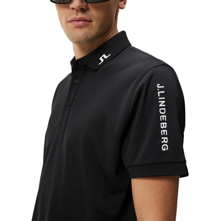 J.Lindeberg Tour Tech Slim Fit Golf Polo Black - 24