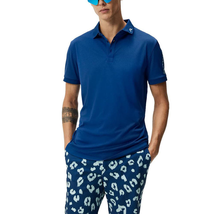 J.Lindeberg Tour Tech Slim Fit Golf Polo Estate Blue - 24