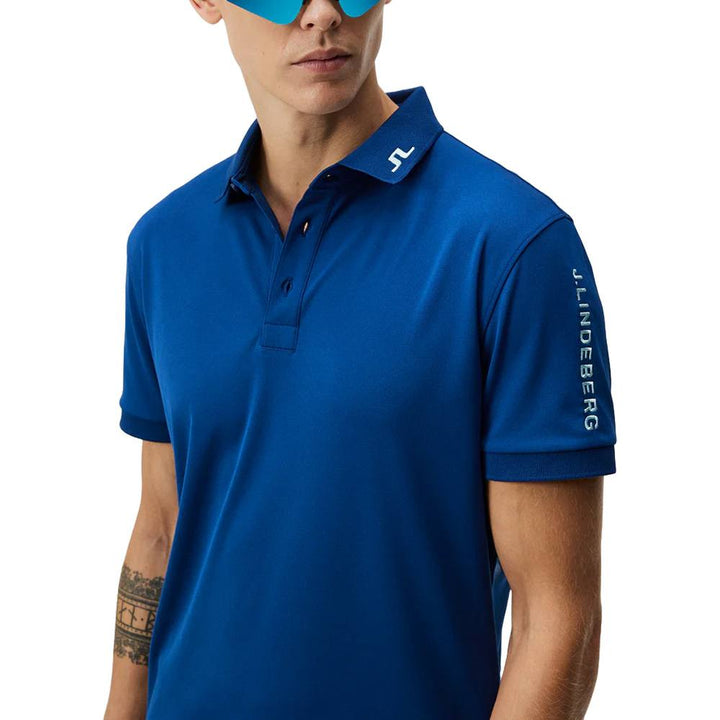J.Lindeberg Tour Tech Slim Fit Golf Polo Estate Blue - 24