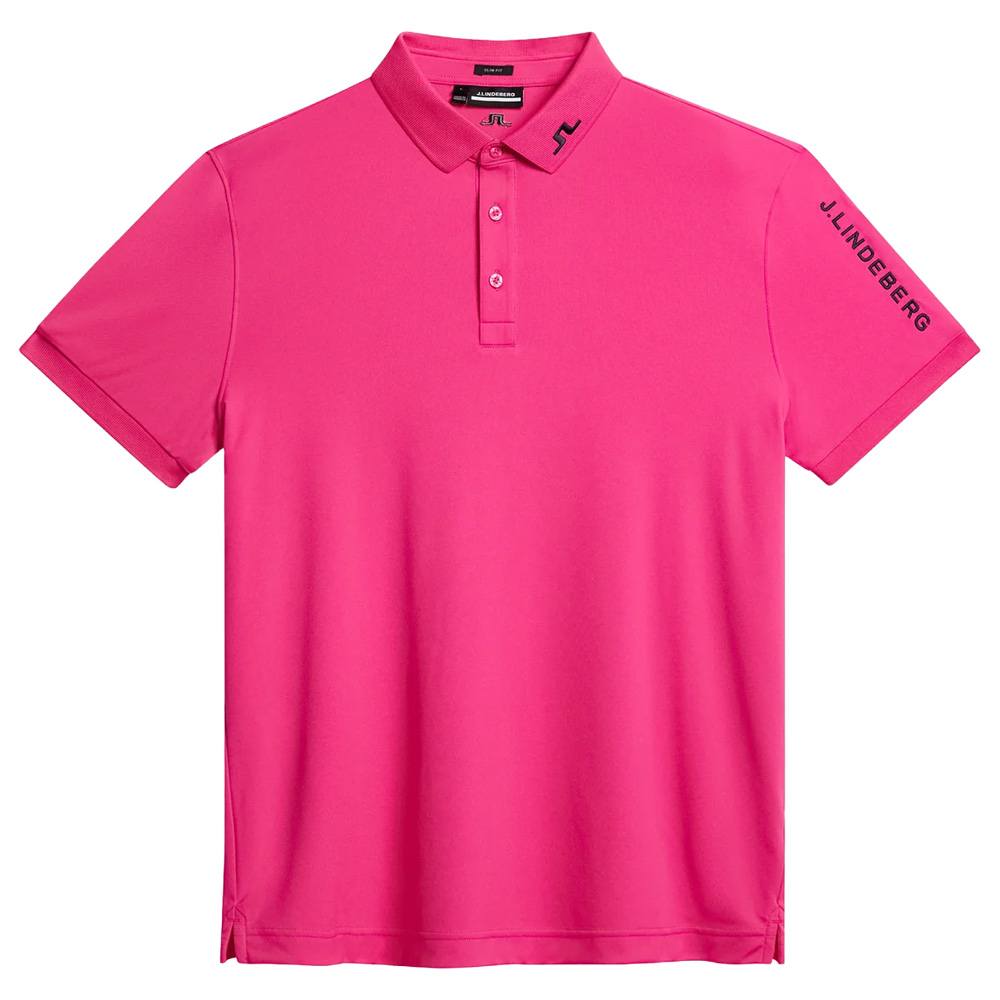 J.Lindeberg Tour Tech Slim Fit Golf Polo Fuchsia Purple - SS24 Men