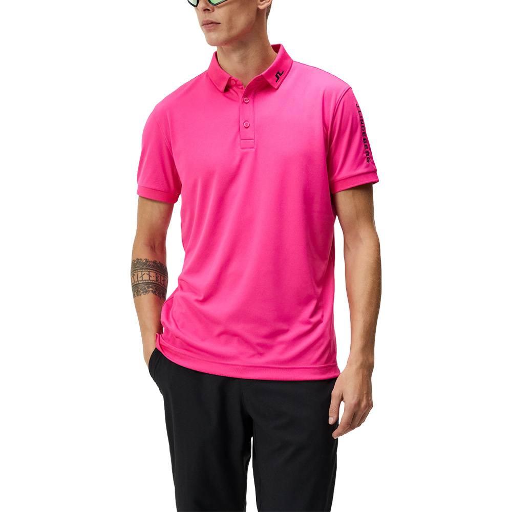 J.Lindeberg Tour Tech Slim Fit Golf Polo Fuchsia Purple - SS24 Men