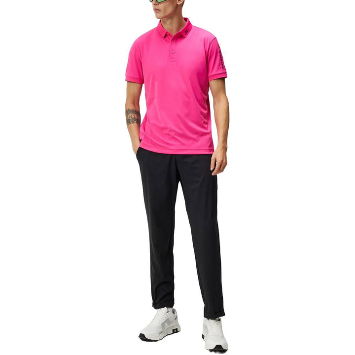 J.Lindeberg Tour Tech Slim Fit Golf Polo Fuchsia Purple - 24