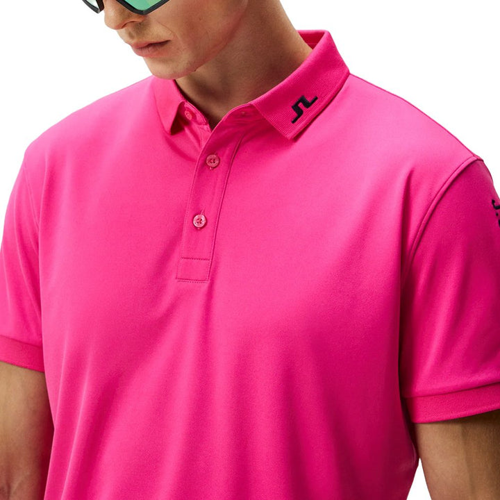 J.Lindeberg Tour Tech Slim Fit Golf Polo Fuchsia Purple - 24