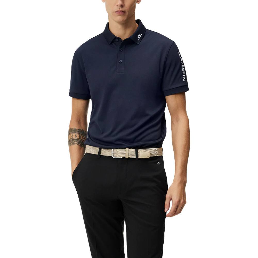 J.Lindeberg Tour Tech Slim Fit Golf Polo JL Navy - SS24 Men – Golfio