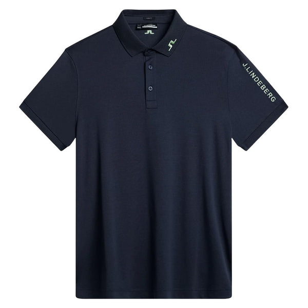 J.Lindeberg Tour Tech Slim Fit Golf Polo Nautical Blue Melange - 24