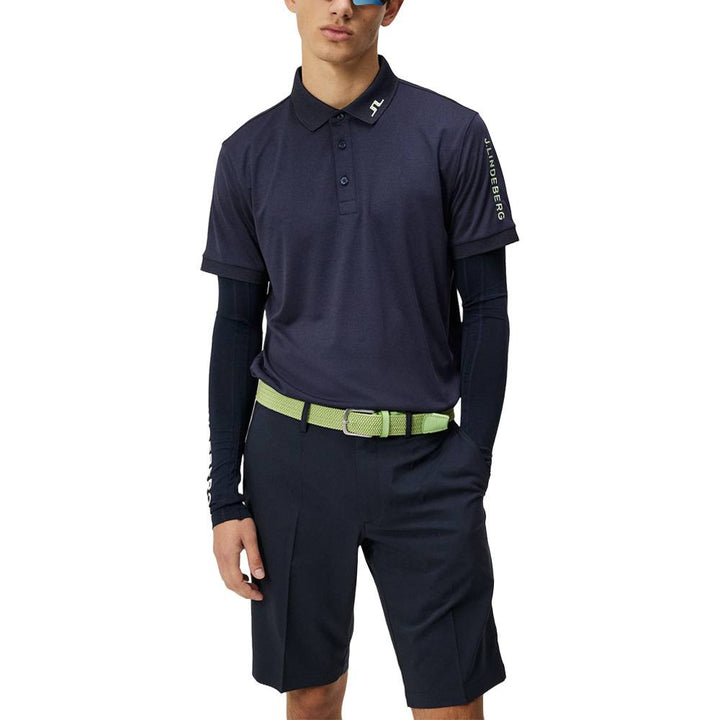 J.Lindeberg Tour Tech Slim Fit Golf Polo Nautical Blue Melange - 24