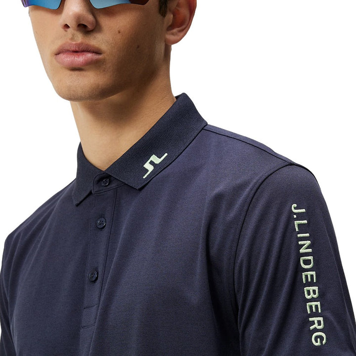 J.Lindeberg Tour Tech Slim Fit Golf Polo Nautical Blue Melange - 24