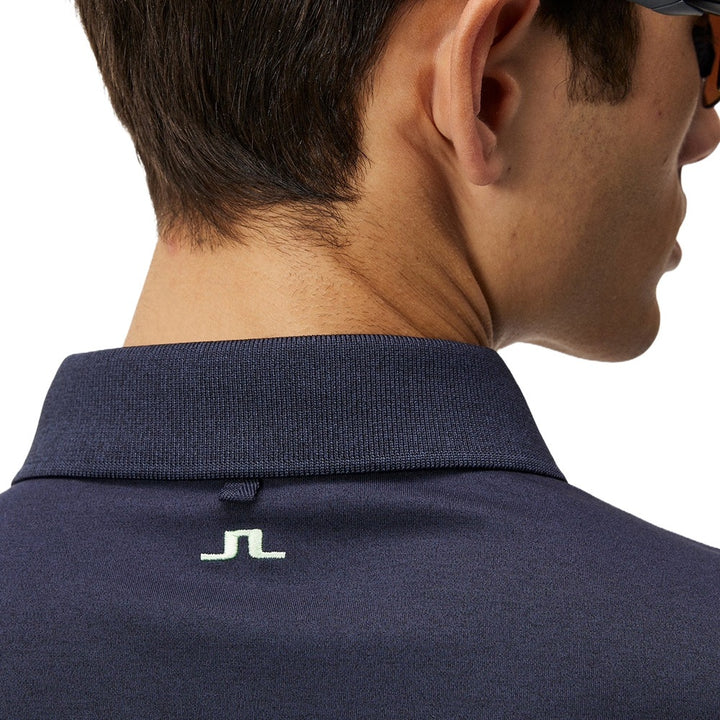 J.Lindeberg Tour Tech Slim Fit Golf Polo Nautical Blue Melange - 24