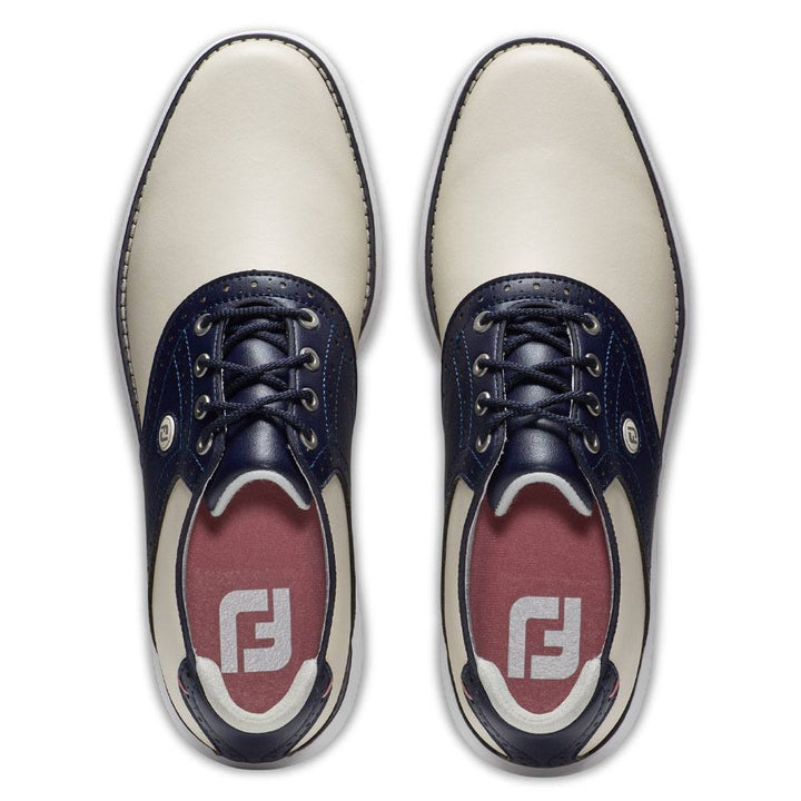 FootJoy Traditions Golf Shoes Previous Season Style Cream/Navy - 24 Women