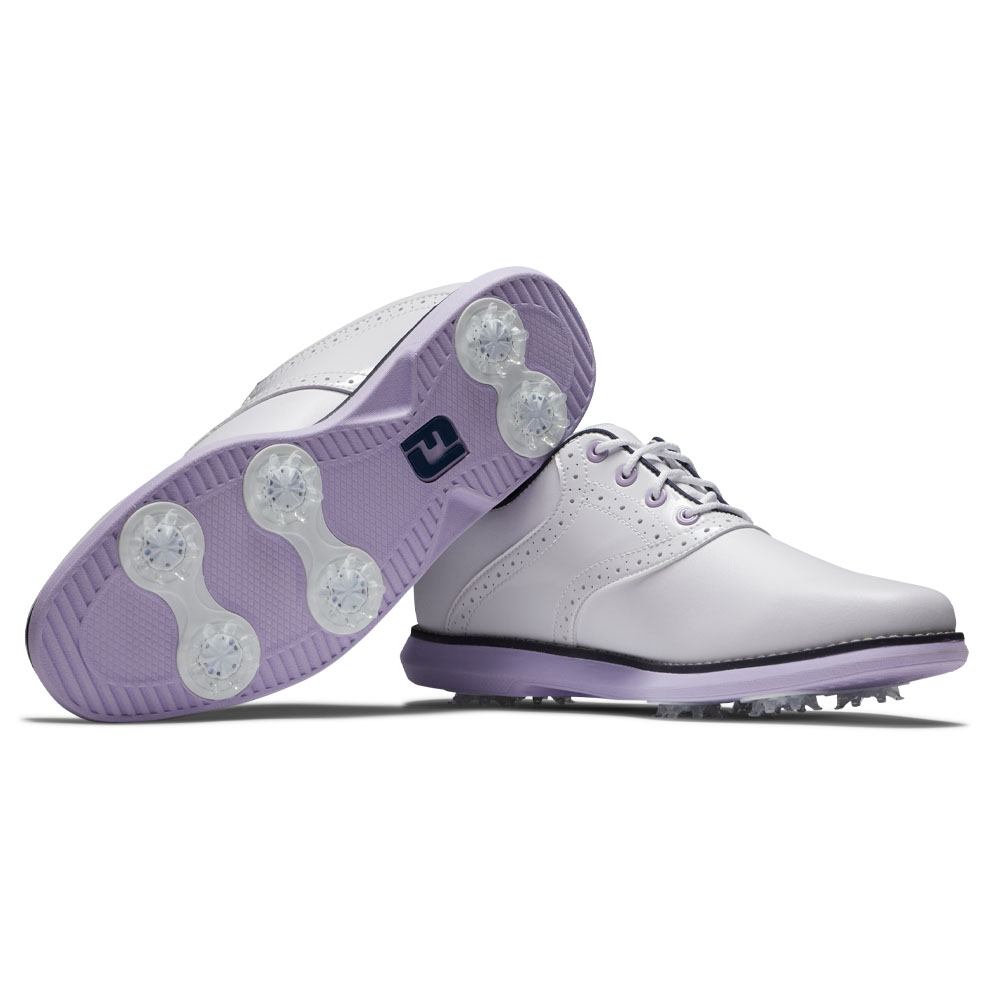 FootJoy Traditions Golf Shoes Previous Season Style White/Purple - 24 Women